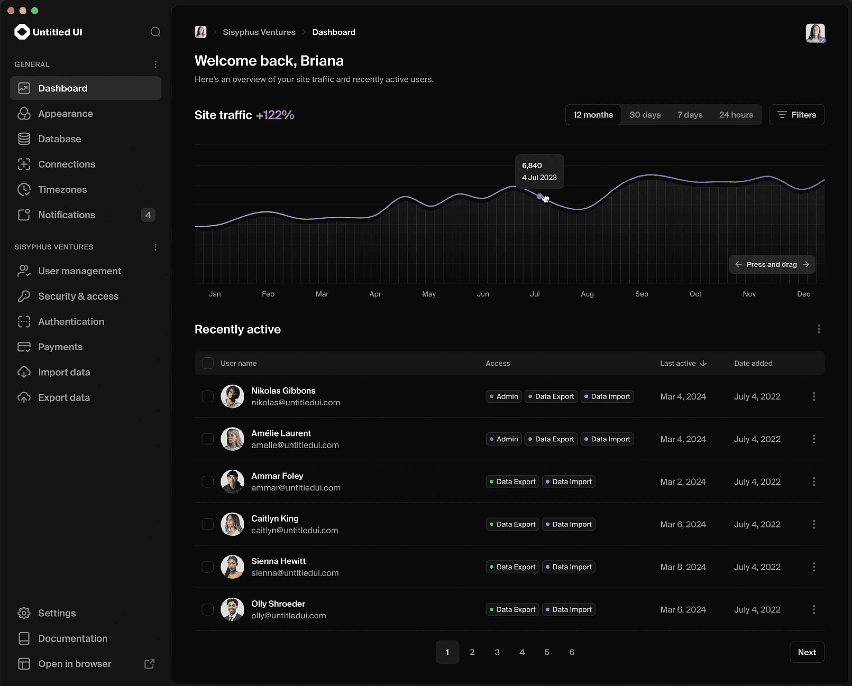 Legal dashboard